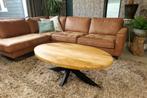 Salontafel ovaal mangohout naturel en zwart 100/110/120cm, Huis en Inrichting, Ophalen, Minder dan 50 cm, 100 tot 150 cm, Nieuw