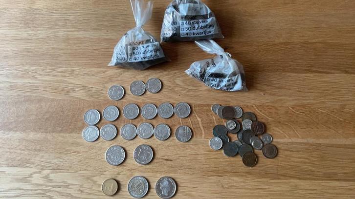 Partij vijfjes, knaken, guldens en klein geld, Postzegels en Munten, Munten | Nederland, Koningin Juliana, Ophalen of Verzenden