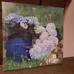 Nieuw canvas 2x schilderij hortensia, Tuin en Terras, Tuinwanddecoratie, Nieuw, Ophalen of Verzenden