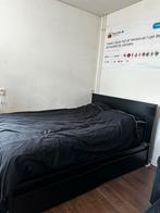 IKEA Bed 160x200 met Matras & Opbergruimte, Huis en Inrichting, Slaapkamer | Bedden, Ophalen, Gebruikt, Zwart, Twijfelaar