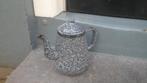 Vintage EMAILLEN koffiepot met deksel grijs gewolkt emaille, Antiek en Kunst, Antiek | Emaille, Ophalen of Verzenden