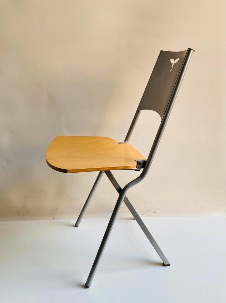 Mia stoel van Catelan , 3 in voorraad, Huis en Inrichting, Stoelen, Gebruikt, Drie, Hout, Metaal, Bruin, Ophalen of Verzenden