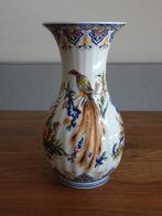 Mooie hoge vintage Italiaanse vaas (26 cm) vogels en bloemen, Ophalen of Verzenden