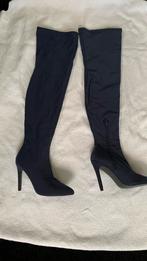 Over de knie laarzen maat 38, Verzenden, Zo goed als nieuw, Blauw, Hoge laarzen