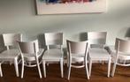 6 houten stoelen wit geverfd / 6 wooden chairs white, Huis en Inrichting, Stoelen, Ophalen, Gebruikt, Wit, Vijf, Zes of meer stoelen