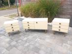 Vintage set dressoir en 2 nachttafels - jaren 70, Huis en Inrichting, Kasten | Dressoirs, Ophalen, Gebruikt, 25 tot 50 cm, Vintage Retro
