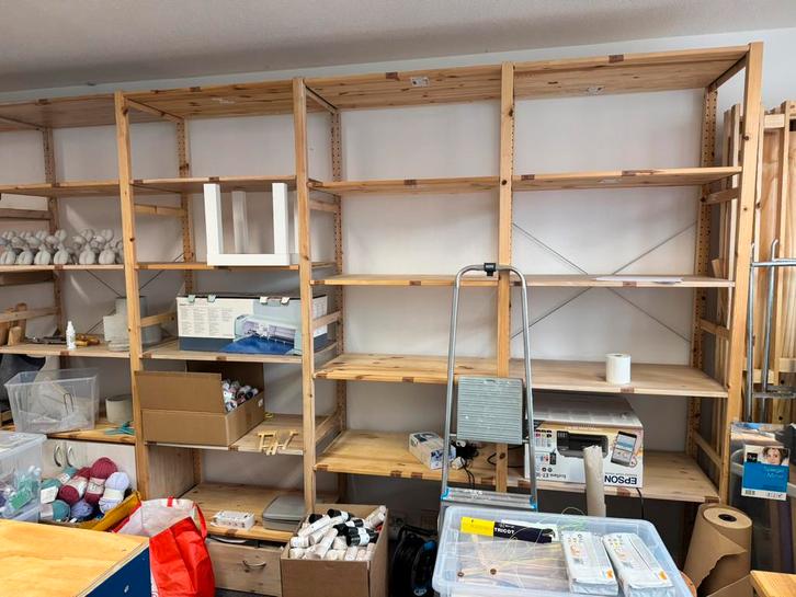 Houten stellingkast (ivar ikea), Huis en Inrichting, Kasten | Stellingkasten, Zo goed als nieuw, Ophalen