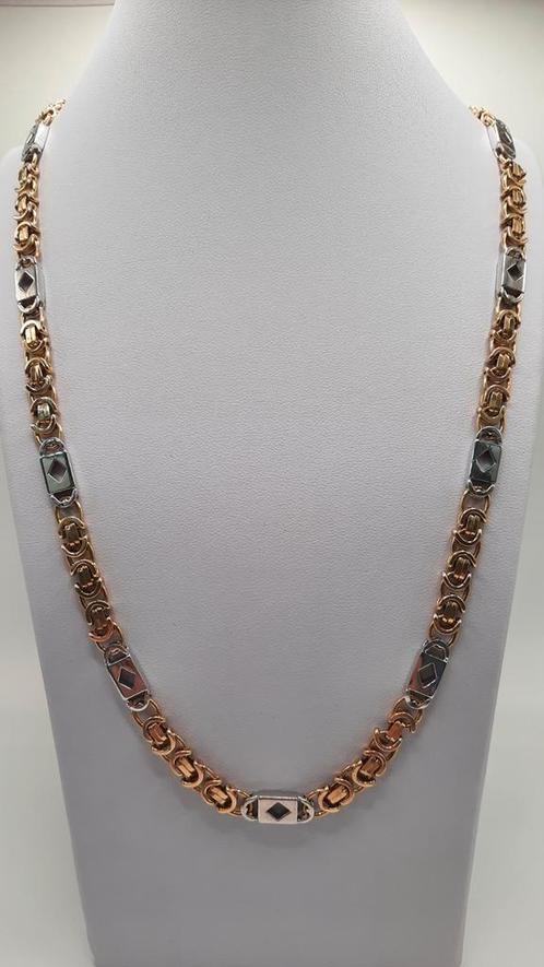 gouden platte koningsketting 18kt, Sieraden, Tassen en Uiterlijk, Kettingen, Nieuw, Goud, Goud, Ophalen of Verzenden