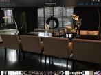 Eettafel zwart met 8 fauteuils linnen hotel chique MACAZZ, Ophalen, Hotel chique, 8 stoelen of meer
