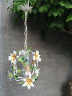 oud metalen Frans bloemenlampje kroonluchter, Ophalen of Verzenden