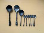 Antieke Tinnen Lepeltjes Set - 9 stuks, Ophalen of Verzenden