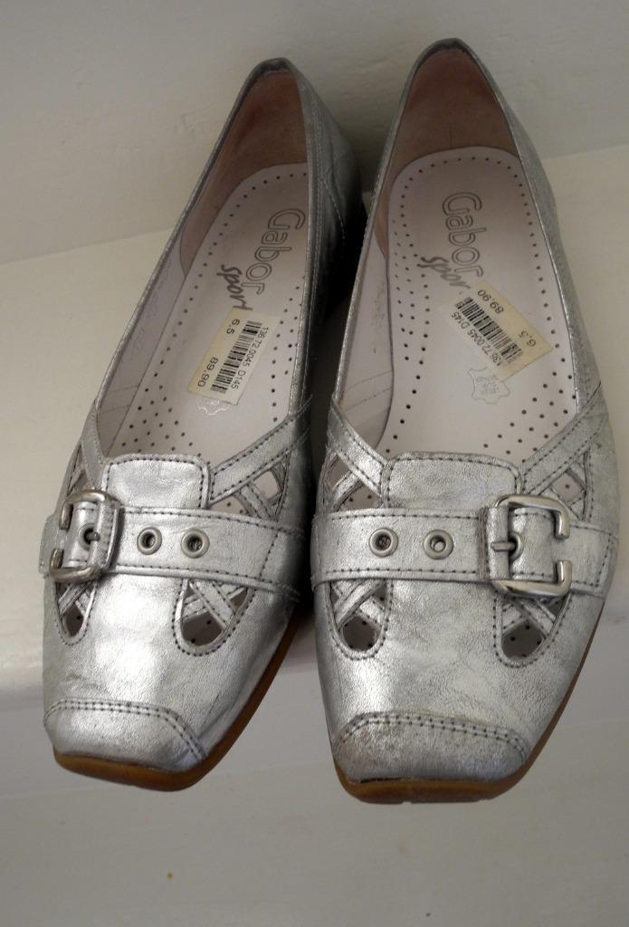 zilveren ballerina's Gabor Sport maat 40, Kleding | Dames, Schoenen, Zo goed als nieuw, Ballerina's, Overige kleuren, Ophalen of Verzenden