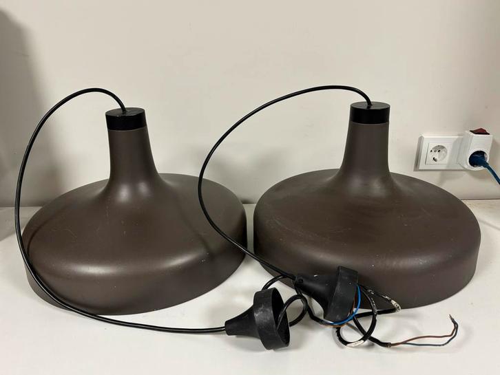 Vintage Staff Leuchten Tulp Lampen - Set van 2, Huis en Inrichting, Lampen | Hanglampen, Gebruikt, Minder dan 50 cm, Metaal, Ophalen of Verzenden