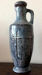 Kruik aardewerk met kurk / stop Blauw, Ophalen of Verzenden