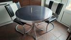 Retro bistroset / keukentafel met 2 stoelen en krukje, Huis en Inrichting, Ophalen, Kunststof, Gebruikt, 50 tot 100 cm