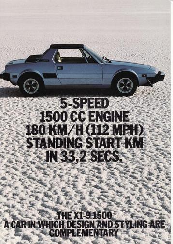 Fiat. The new X1-9 1500 five speed, 1979/1980 beschikbaar voor biedingen