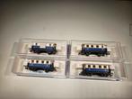 Fleischmann 4x edelweiss wagon N spoor trein 1:160, Hobby en Vrije tijd, Modeltreinen | N-Spoor, Gelijkstroom, Fleischmann, Wagon