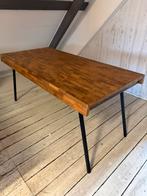 Zuiver Eettafel / Bureau Massief Hout met Stalen Poten, Huis en Inrichting, Tafels | Eettafels, Ophalen, 100 tot 150 cm, 50 tot 100 cm