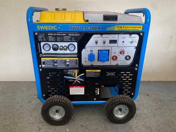 ‼️3 in 1 stroomgenerator-lasmachine-compressor 2 modellen‼️, Doe-het-zelf en Verbouw, Aggregaten, Nieuw, Benzine, 5 tot 10 kVA