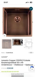 Lanesto spoelbak Nieuw! copper spoelbak 500x400, Ophalen of Verzenden, Nieuw, 25 tot 50 cm, Minder dan 100 cm