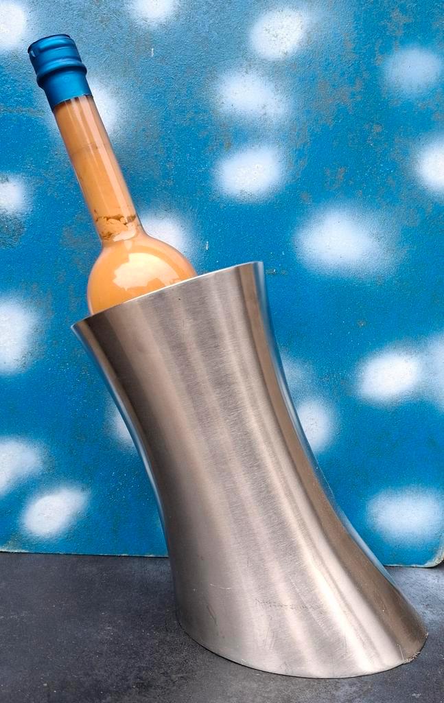 Wijnkoeler. RVS. Dubbelwandig.  26 cm, Huis en Inrichting, Woonaccessoires | Wijnrekken, Zo goed als nieuw, Minder dan 50 cm, Metaal