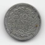 Nederland 10 cent 1934 KM# 163, Postzegels en Munten, Verzenden, Zilver, 10 cent, Koningin Wilhelmina