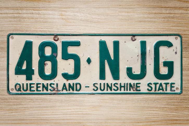 Oude kentekenplaat nummerbord uit Queensland, Australië, Verzamelen, Automerken, Motoren en Formule 1, Gebruikt, Auto's, Ophalen of Verzenden