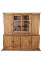 Teak houten vitrinekast, Huis en Inrichting, Kasten | Vitrinekasten, 200 cm of meer, Glas, Nieuw, Ophalen of Verzenden