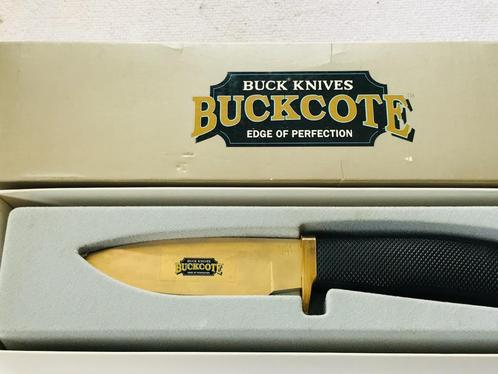 BUCK 692 BUCKCOTE VANGUARD GOLD Fixed Blade Sheath Knife 199, Caravans en Kamperen, Kampeergereedschap, Nieuw, Ophalen of Verzenden