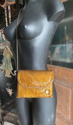 Brons/ goudkleurige tasje met paillette, Sieraden, Tassen en Uiterlijk, Tassen | Damestassen, Ophalen of Verzenden, Zo goed als nieuw