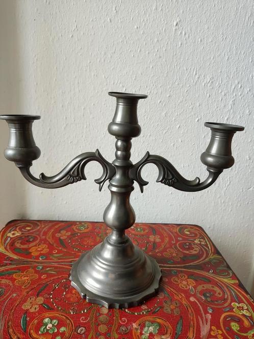 Prachtig vormgegeven vintage kandelaar, Kurz Edeltin Tiel, Antiek en Kunst, Antiek | Kandelaars, Verzenden