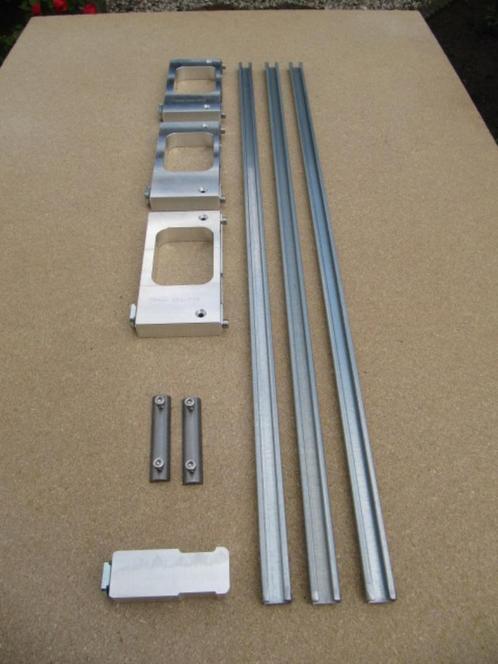 Set alu freesmal scharnieren set 3x 76x76 + rail -vernieuwd-, Doe-het-zelf en Verbouw, Gereedschap | Handgereedschap, Nieuw, Verzenden