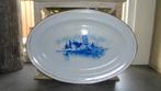 wit blauw emaille ovalen schaal 24x36cm, Antiek en Kunst, Antiek | Emaille, Ophalen of Verzenden