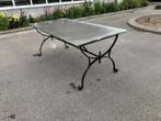 Tuintafel met Chinees hardsteen blad, Tuin en Terras, Tuintafels, Ophalen, Gebruikt, Rechthoekig, Overige materialen