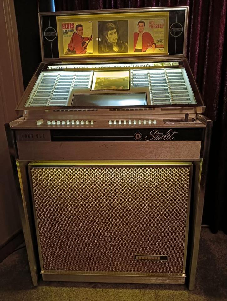 LET OP! unieke KANS.Rock ola starlet jukebox 19, Verzamelen, Automaten | Jukeboxen, Zo goed als nieuw, Rock Ola, 1960 tot 1970