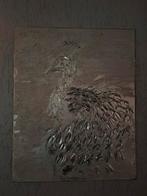 3D schildrij vogel zwart met gouden glitter, Antiek en Kunst, Ophalen of Verzenden