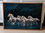 Witte paarden, 75 tot 100 cm, Schilderij, Zo goed als nieuw, 50 tot 75 cm