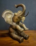 Grote vintage messing olifant – 40 cm – zittende houding, Antiek en Kunst, Antiek | Koper en Brons, Ophalen, Koper