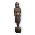 Prachtig houten beeld van een blote zwangere vrouw 0602, Antiek en Kunst, Ophalen of Verzenden