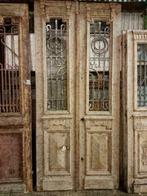 Antieke oude dubbele deuren met ijzerwerk, UNIEKE SERIE!!, Ophalen of Verzenden