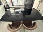 Zwarte mdf eettafel 180cm, Tuin en Terras, Tuintafels, Ophalen, Zo goed als nieuw, Rechthoekig, Hout