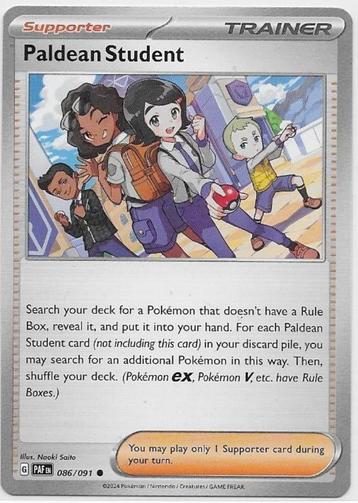 Paldean Fates,  Paldean Student [uncommon] 86/91 beschikbaar voor biedingen