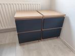 2 moderne IKEA-kastjes – houtlook & mat zwart – bieden, Huis en Inrichting, Ophalen, Minder dan 45 cm, 55 tot 70 cm, Zo goed als nieuw