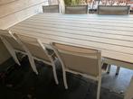 tuintafel 2x1 meter met 6 stoelen, Ophalen, Gebruikt, 6 zitplaatsen, Aluminium