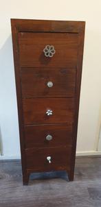 Houten ladekast met 5 lades, Huis en Inrichting, Kasten | Ladekasten, Ophalen, Minder dan 50 cm, Gebruikt, 5 laden of meer