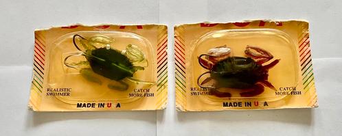 2x Soft Shell Krab 5cm en 12 Gram Made in USA - Zeebaars, Watersport en Boten, Hengelsport | Roofvissen, Zo goed als nieuw, Ophalen of Verzenden