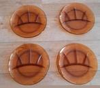 Vier Duralex Fondueborden Amber kleur, Huis en Inrichting, Keuken | Servies, Ophalen of Verzenden, Bord(en), Overige stijlen, Glas