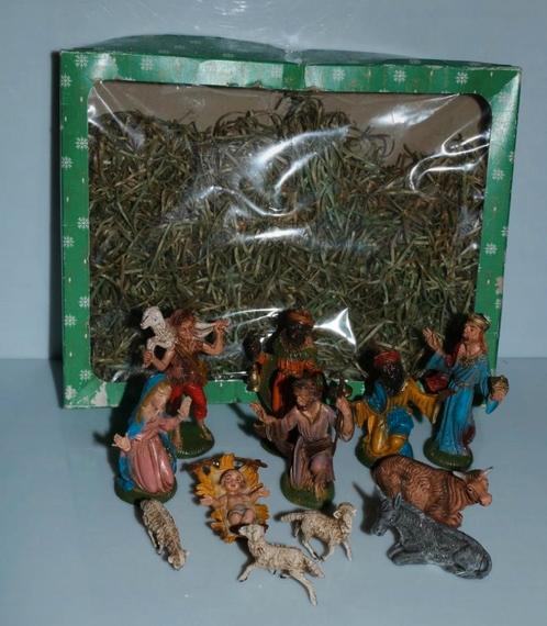 Vintage kerstgroep kerststal figuren ITALY 12-delig, Diversen, Kerst, Zo goed als nieuw, Ophalen of Verzenden
