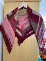 Sjaal kersenrood wijnrood beige roze Made in Italy, Ophalen of Verzenden, Zo goed als nieuw, Maat 46/48 (XL) of groter, Sjaal