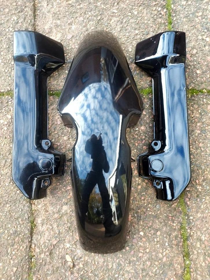 Honda XRV 750 Africa Twin voorspatbord set 3x diep zwart, Motoren, Tuning en Styling, Verzenden